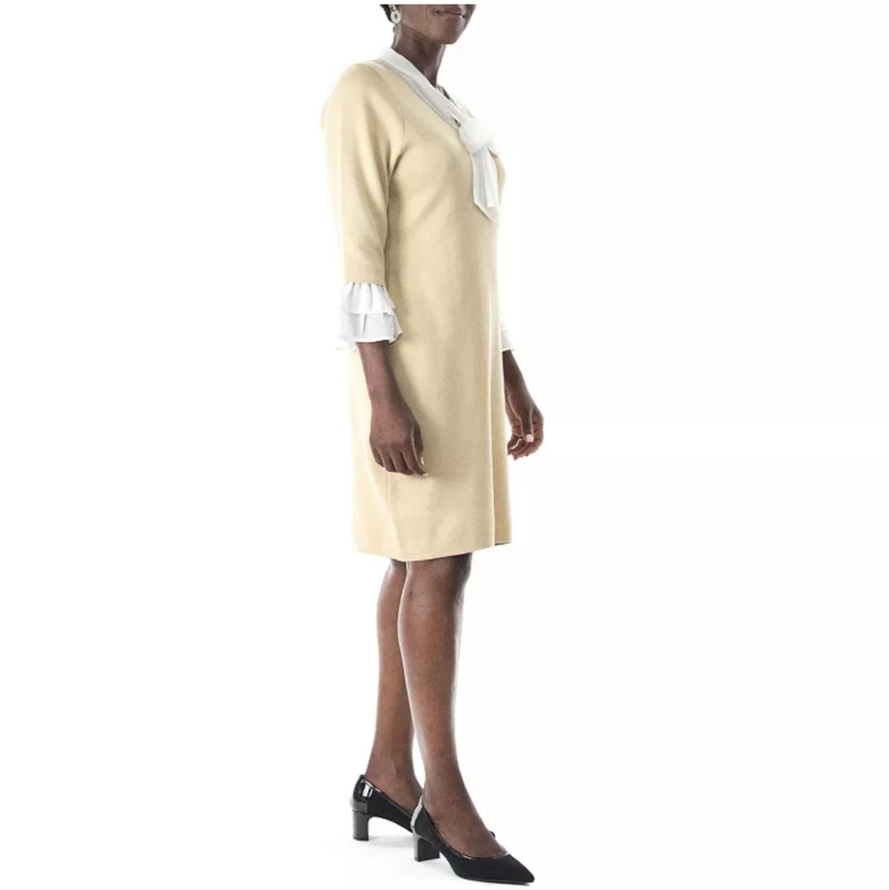 🎉HP🎊 Women's Nina Leonard Double Ruffle Sweater Dress - Picture 2 of 4
